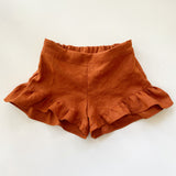 Linen Ruffle Leg Shorts