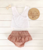 Blush Linen Pinafore Set