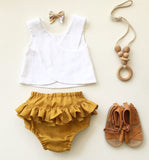 Amber Linen Pinafore Set