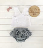Duck Egg Linen Pinafore Set