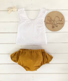 Amber Linen Pinafore Set