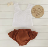 Paprika Linen Pinafore Set