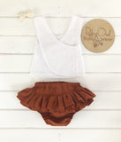 Paprika Linen Pinafore Set