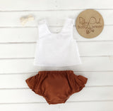 Paprika Linen Pinafore Set