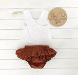 Paprika Linen Pinafore Set