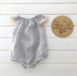 Farmhouse Collection Pinstripe Linen Rompers - 2 options