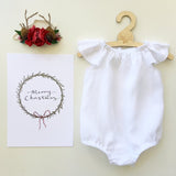 Snow White Linen Romper or Swing top