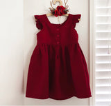 Linen Ruffle sleeve Dress