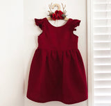 Linen Ruffle sleeve Dress