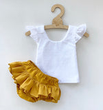 Amber Linen Pinafore Set