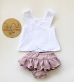 Lilac Linen Pinafore Set