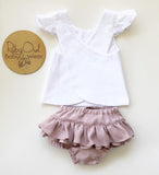 Lilac Linen Pinafore Set