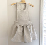 Linen suspender bib skirt