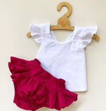 Cranberry Bloomer Pinafore Set