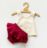 Cranberry Bloomer Pinafore Set