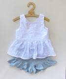 Linen Ruffle Leg Shorts