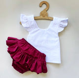 Cranberry Bloomer Pinafore Set