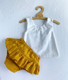 Amber Linen Pinafore Set
