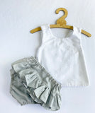 Duck Egg Linen Pinafore Set