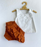 Paprika Linen Pinafore Set