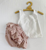 Lilac Linen Pinafore Set