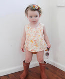Wildflower Pinafore and Amber Linen Bloomer Set