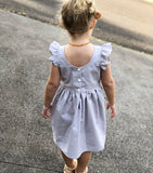Cotton Ruffle Sleeve Dress