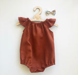 Paprika Linen Romper or Swing Top