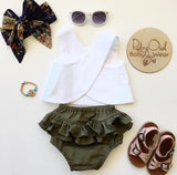 Khaki Pinafore Set