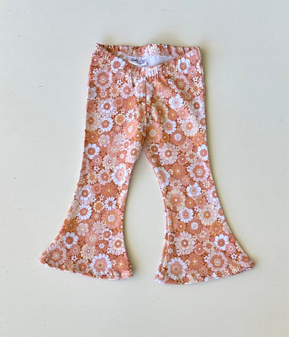 Tan Floral Flares