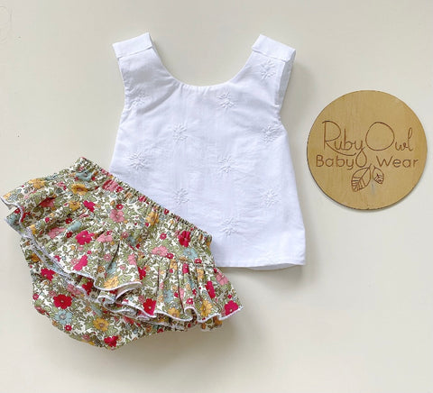 Retro Floral Pinafore Set